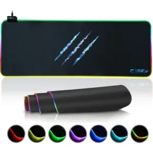 Claw's Raptor 90X40CM Mikrofiber Yüzey Kaydırmaz Kauçuk Zemin 360 Rgb Dikişli Xxl Mousepad - Siyah - Siyah/90x40cm